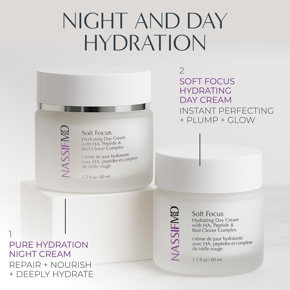 NassifMD Pure Hydration Rejuvenating Night Cream, Deep Moisturizing and Smoothing Formula for Overnight Skin Renewal, Ideal for Dry and Mature Skin