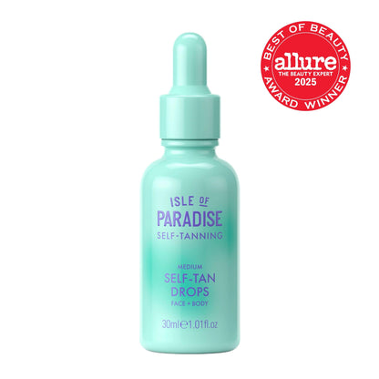 Isle of Paradise Bronzed Bestsellers 3 Piece Self-Tanning Set, Medium Self-Tan Drops, Express Tinted Self-Tan Mousse, Streak-Free Tanner, Hydrating Formula with Hyaluronic Acid & Niacinamide