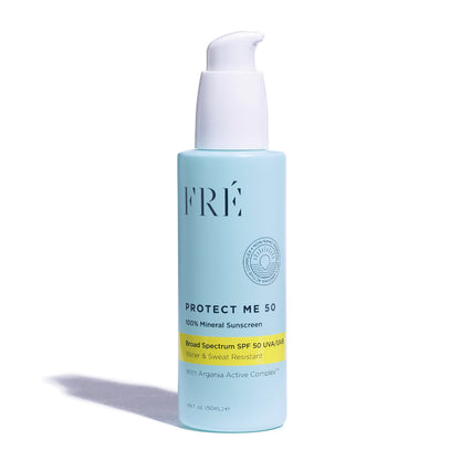 Mineral Face Sunscreen with Non-Nano Zinc Oxide SPF 50, PROTECT ME by FRE Skincare - Reef Safe, Water-Resistant, No White Cast, Facial Moisturizing Cream - Non-Comedogenic & Ophthalmologist Tested
