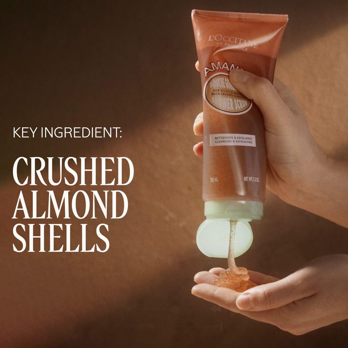 L’Occitane Almond Shower Scrub, 2-In-1 Exfoliating Body Wash with Nourishing Oil Removes Dead Skin Cells & Cleanses for Smooth, Soft & Radiant Skin