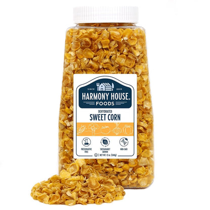 Harmony House Foods Dried Corn, whole (12 oz, Quart Size Jar) for Cooking, Camping, Emergency Supply, and More