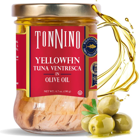 Tonnino Tuna Yellowfin (Pack of 1, Ventresca in Olive Oil)