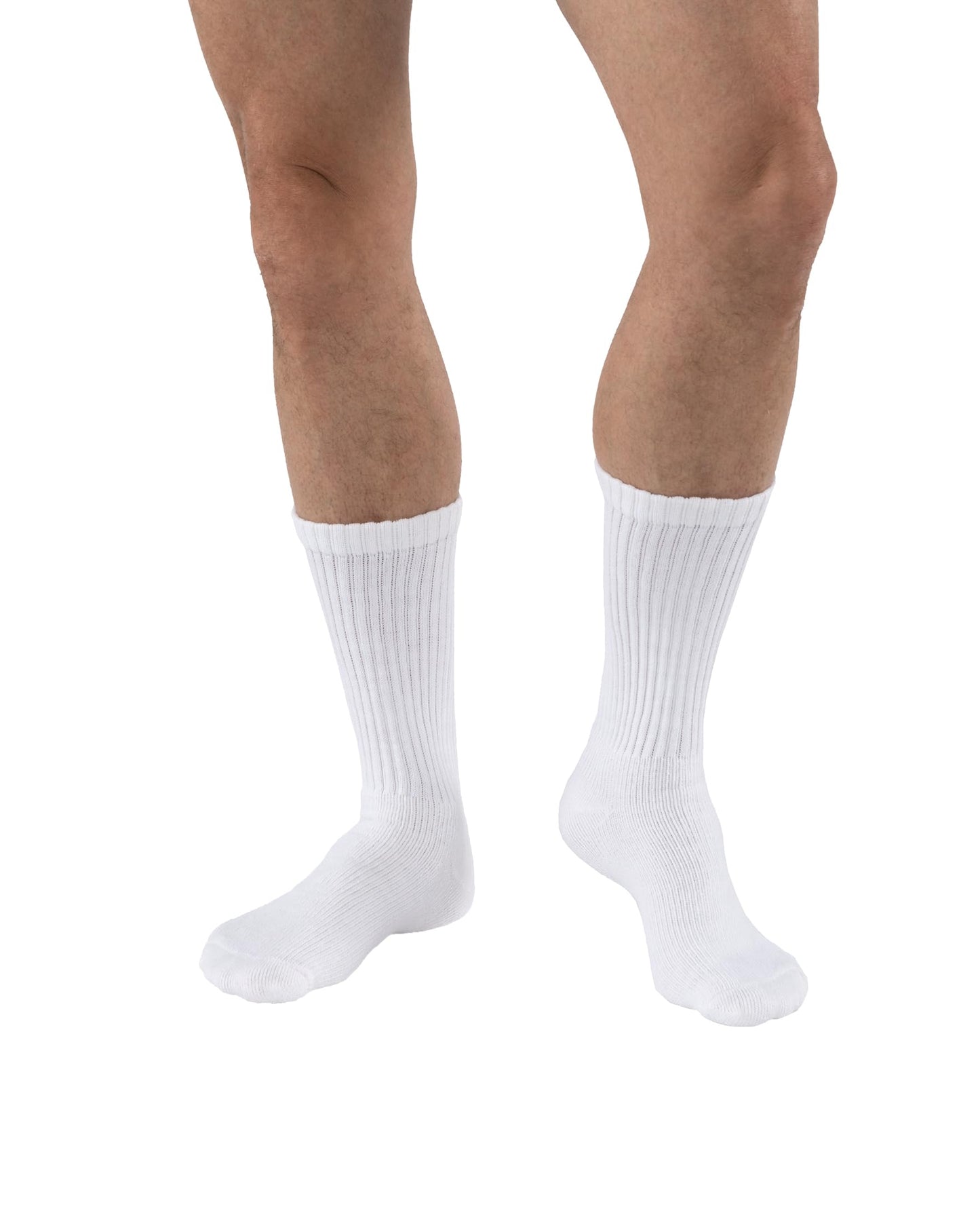 JOBST SensiFoot Diabetic Compression Socks for Men and Women 8-15 mmHg with Seamless Toe and Moisture Management - Extra Padding in Toe, Foot, and Heel Area - Crew Length - Closed Toe - White, Large