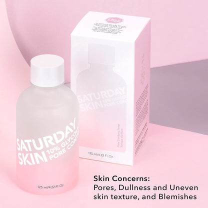 Saturday Skin Pore Clarifying Toner 10% Glycolic Acid&AHA Deep Cleansing Astringent Facial Toner,Hypoallergenic Skin-Purifying Face Toner to Cleanse, Recondition and Purify Skin, Non-Comedogenic