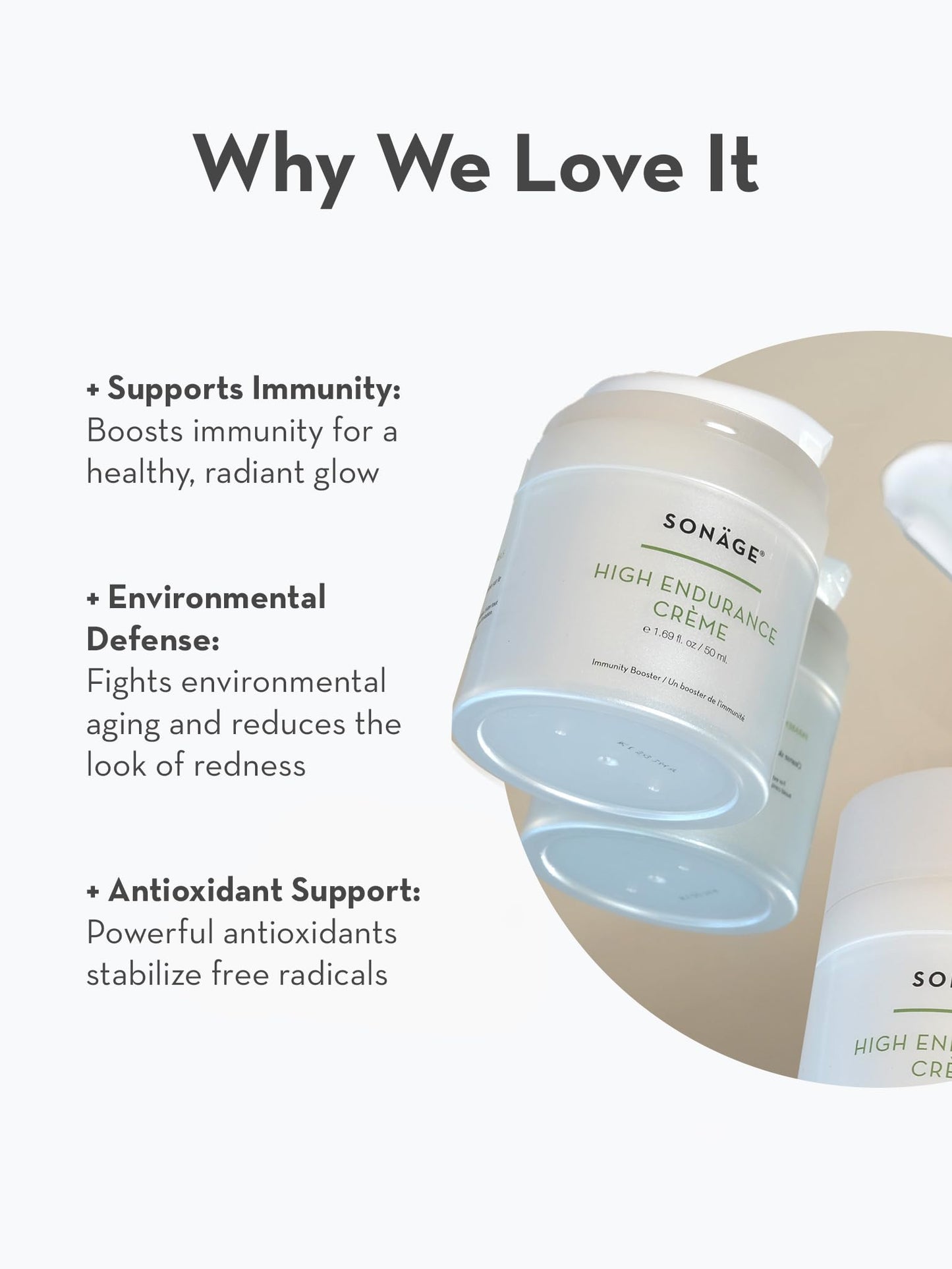 SONAGE High Endurance Cream: Anti-Aging Moisturizer | Firming Night Cream Soothes Redness