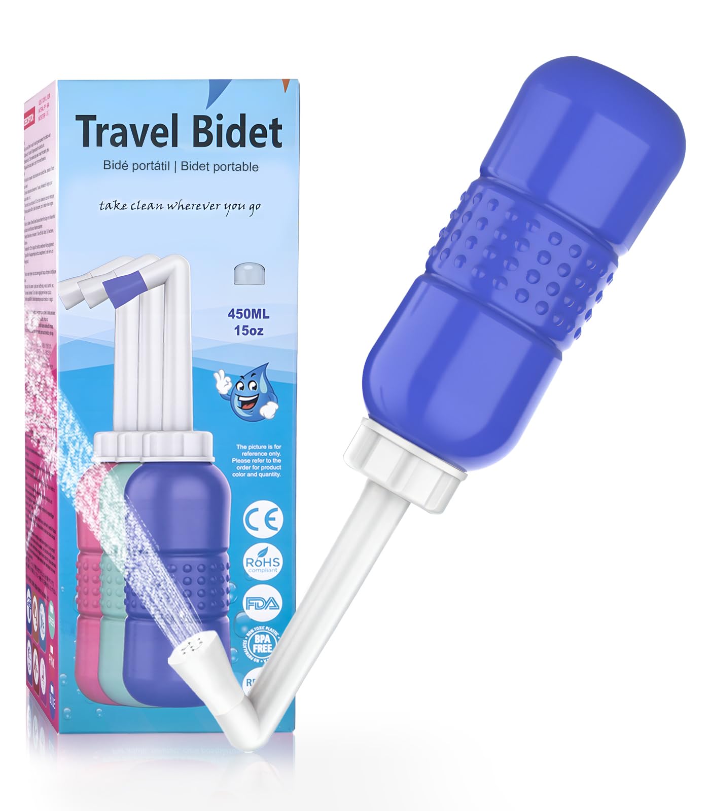 Enema Douche, Portable Travel Douche for Personal Hygiene Cleaning,15 Oz Douche Bottle for After Birth Care, Vaginal Cleaning, Recovery, Hospital Labor and Delivery Essentials-Blue
