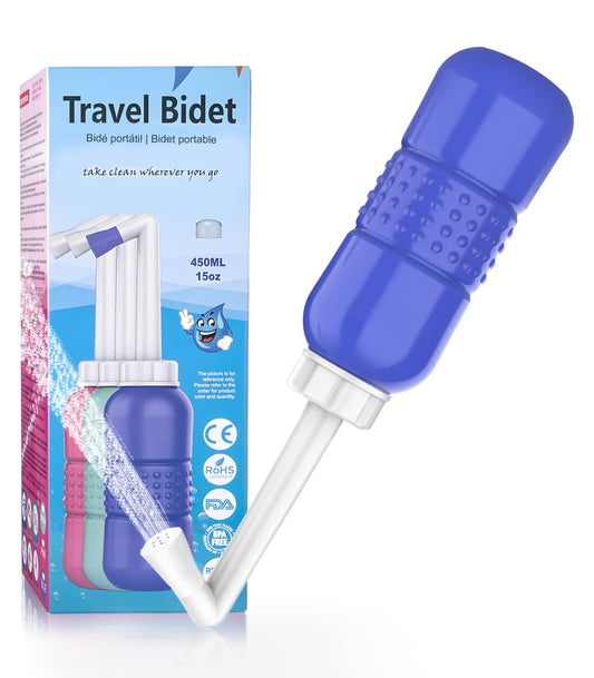 Enema Douche, Portable Travel Douche for Personal Hygiene Cleaning,15 Oz Douche Bottle for After Birth Care, Vaginal Cleaning, Recovery, Hospital Labor and Delivery Essentials-Blue