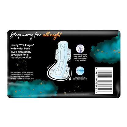 Whisper Ultra Nights Sanitary Pads XXXL Wings 10 Pieces Pack