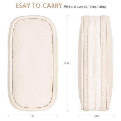 Tampon Holder for Purse, Portable period Bag with Handle,Travel Pads Tampons Pouch, Pu Leather Small Tampon Organizer Case for Feminine Products, Waterproof Period Bags for Women