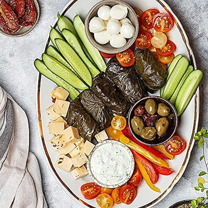 Kontos Foods Dolmas Stuffed Grape Leaves With Rice • Ready To Eat • Kosher • for vegan snacks or Greek Food Mezze Platter w/ spanakopita, tzatziki sauce, babaganush, greek olives or Charcuterie Board • Greek dolmades canned
