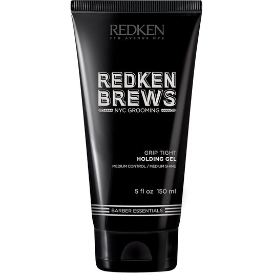 Redken Brews Holding Gel For Men For All Hair Types - Medium Hold Styling & Shine and Flake-Free With No Crunch Styling, Great For Curly Hair