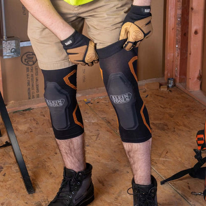 Klein Tools 60623 Knee Pad Compression Sleeve, Knee Support for Construction, Workers and Athletes, Black, M/L