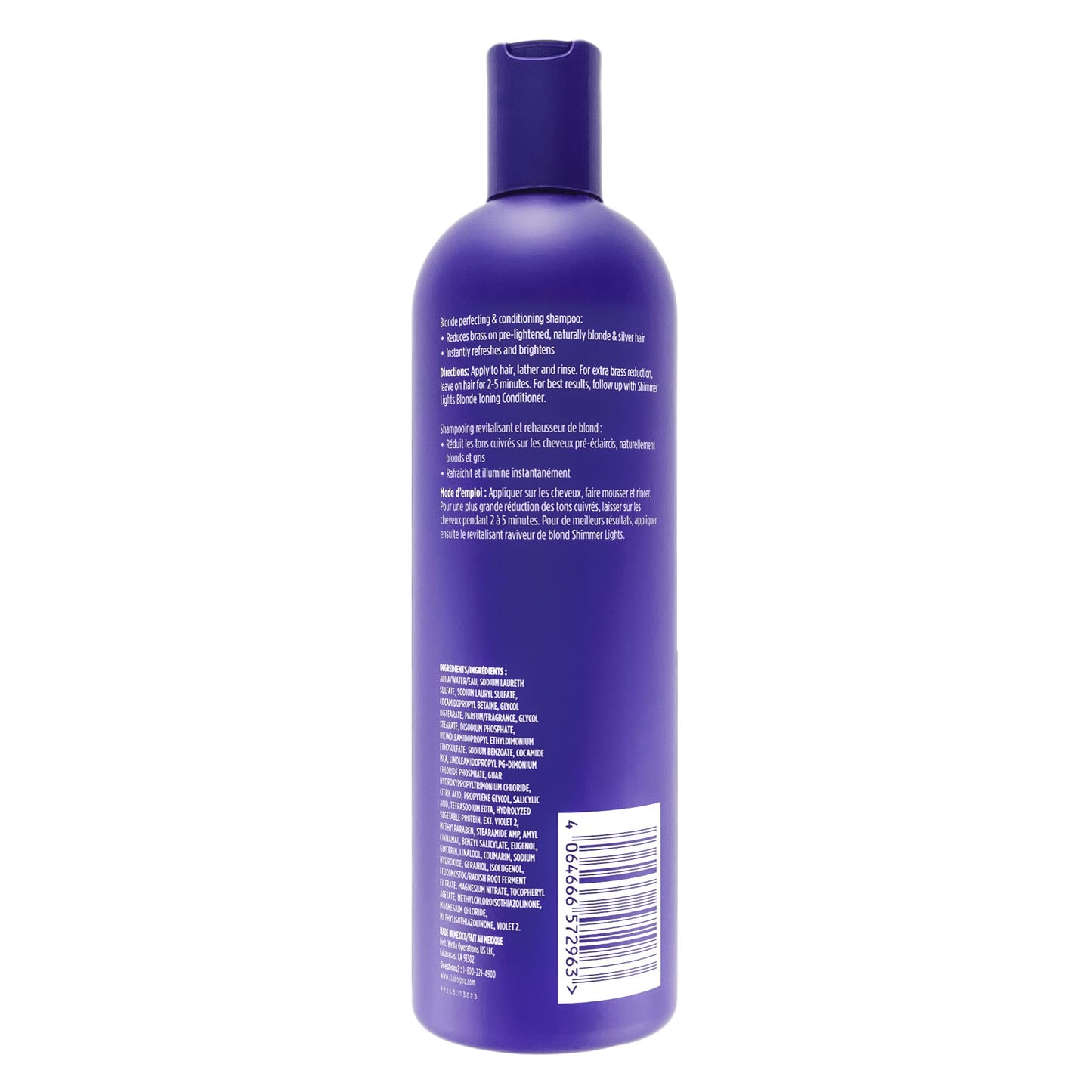 Clairol Professional Shimmer Lights Purple Shampoo| Neutralizes Brass & Yellow Tones | For Blonde, Silver, Gray & Highlighted Hair