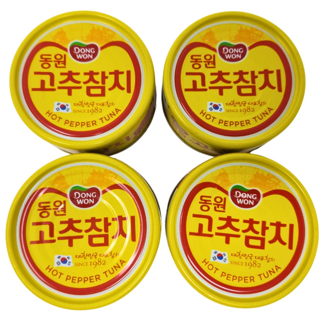 Dongwon Tuna in Hot Pepper Sauce with Vegetables, 150g (4 Pack)