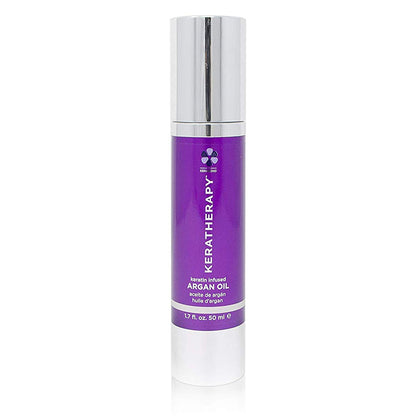 KERATHERAPY Keratin Infused Argan Oil, 1.7 fl. oz., 50 ml - Repairing Hair Care for Dry Damaged Hair, Frizz, Flyaways & Easy Styling - Kerabond Technology for Smooth, Soft, & Shiny Tresses