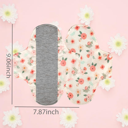 AIO Reusable Washable Cloth Menstrual Pads Sanitary Pad 5 pcs Pads with Mini Wet Bag M
