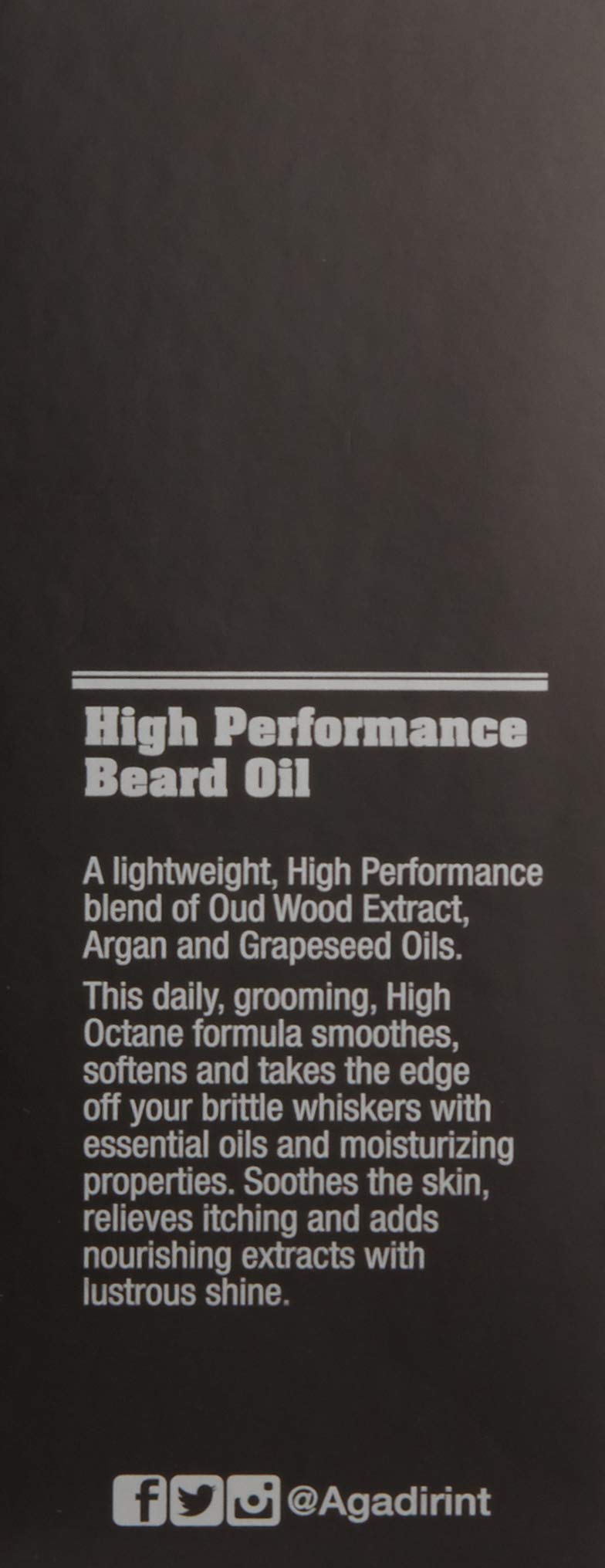 AGADIR Oud Wood Beard Oil, 1.5 Fl Oz