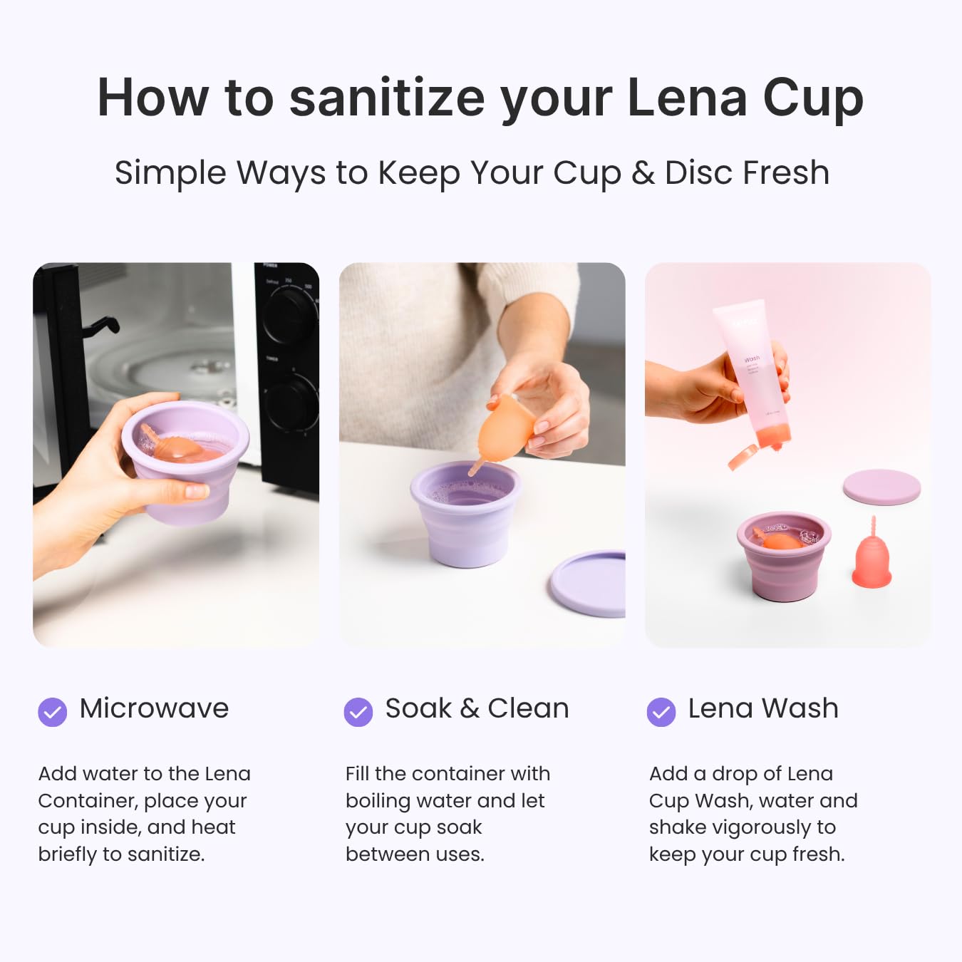 Lena Menstrual Cup Sterilizer Case, Compact, Collapsible Silicone Container for Cleaning Period Cup & Menstrual Disc, Travel, Home and Dorm, Menstrual Cup Cleaner, Feminine Care, Light Blue
