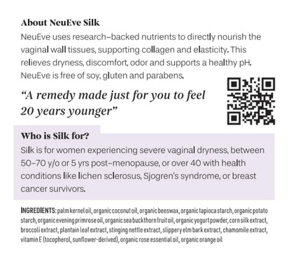 NeuEve Silk Long-lasting Vaginal Moisturizer- Provides Soothing Moisture for Dryness & Discomfort All-Natural Ingredients, Phase 1 | 8 Count | 1-Month Supply
