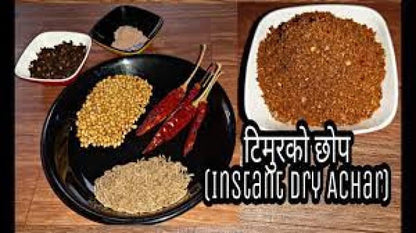 Authentic Nepali Timur Ko Chhop (Szechuan Pepper Pickle) Mixed Of Spices & Red Chilly Powder That Gives Natural Typical Nepali Flavor (Sour Spicy Timur Ko Achar Pickles - 100G By QT Shopping