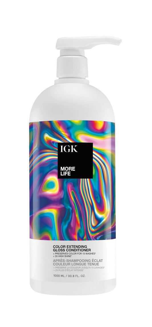 IGK MORE LIFE Color Extending Conditoner Liter – Sulfate-Free Shampoo for Color-Treated Hair – Protects, Hydrates & Extends Color