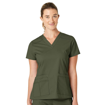 WonderWink Womens Verity V-Neck Top Medical Scrubs Shirt, Forest Green, Small US