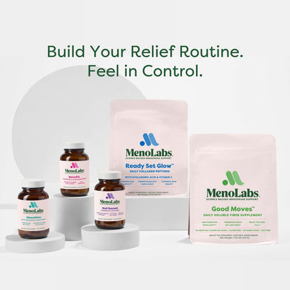 MENOLABS MenoFit, Menopause Supplements for Women - 60 Capsules - Advanced Women’s Probiotic with Vitamins and Red Clover for Gut Health, Hot Flashes and Hormone Balance for Women