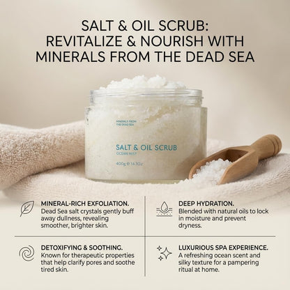 SEACRET Dead Sea Salt & Oil Body Scrub - Moisturizing, Exfoliating Scrub for Rough Dry Skin, Strawberry Legs, KP with 8 Botanical Oils, Paraben-Free, 14.1 oz