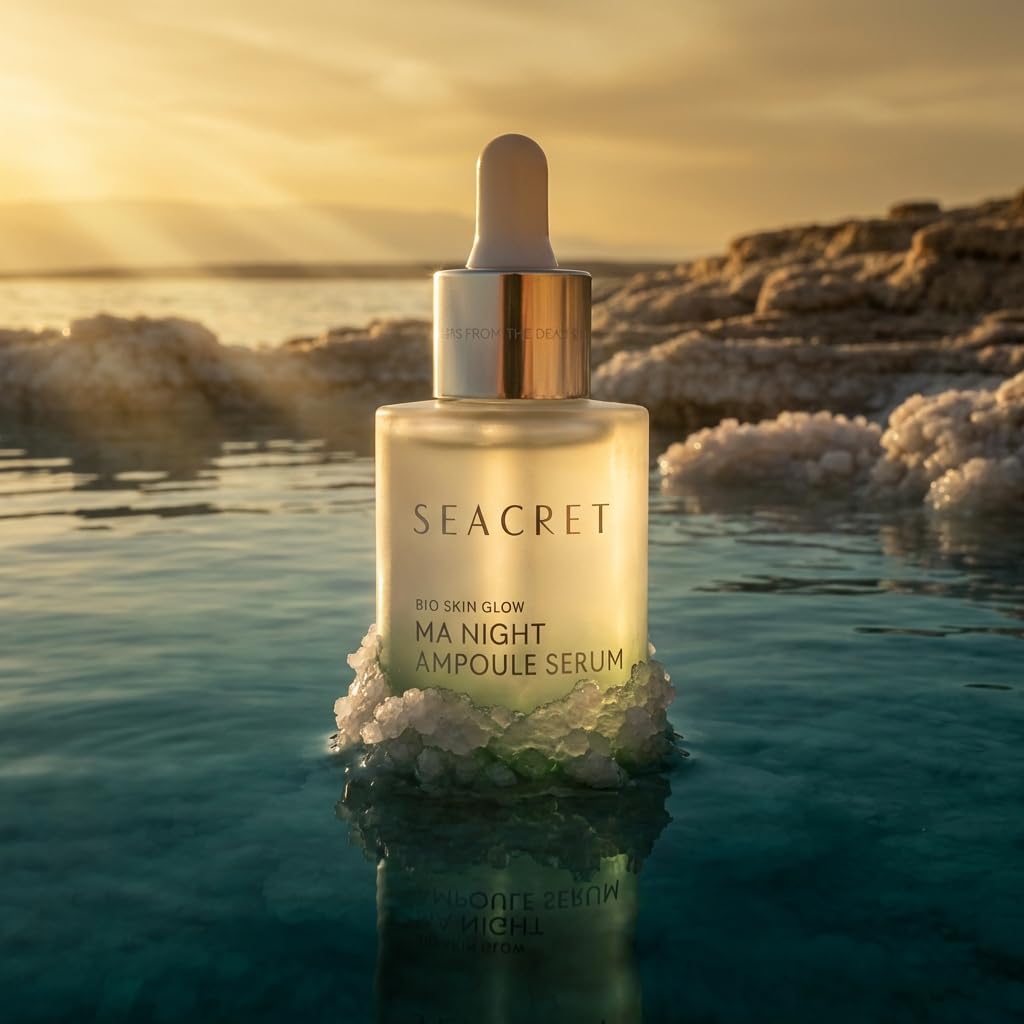 SEACRET Minerals Bio Skin Glow Face Serum, Multi-Acid Complex Night Serum for Face, Ampoule, 1 Fl Oz / 30 ml