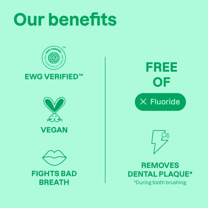 ATTITUDE Kids Fluoride-Free Toothpaste, EWG Verified, Plant- and Mineral-Based Ingredients, Vegan, Sugar-Free, Mango, 4.2 Oz