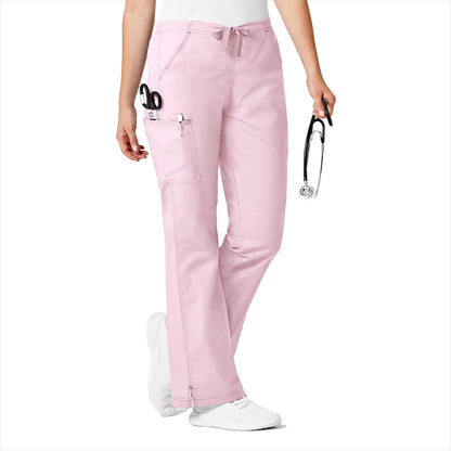 WonderWink Women's WonderFlex Grace Flare Leg Cargo Pant, Rose Blush, 2X