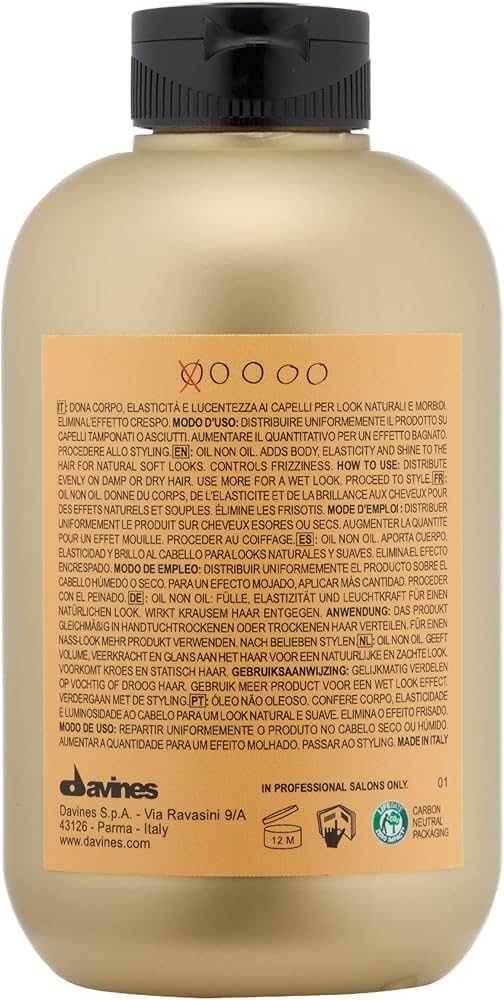 Davines This Is An Oil Non Oil, No Hold Natural Texture & Anti-Frizz - Adds Structure without Residue - Hydrating Fluid for Natural Looks, 8.45 Fl Oz