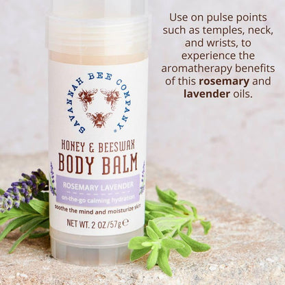 Savannah Bee Company Rosemary Lavender Body Balm - Deep Moisturizing Mess Free