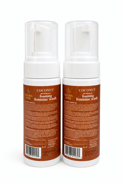 (Set of 2) Feminine Foaming Wash Coconut (noix de coco) 4 Fl Oz Fresh &Gentle remove odor GENTLE FOR DAILY USE. Ph balanced foaming feminine wash(usage feminine moussant à ph equilibrée)