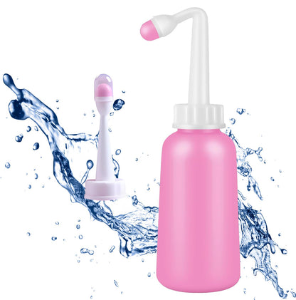 500ml/17oz Internal Cleaning External Cleaning Premium Peri Bottle for Postpartum Care Upside Down Peri Bottle, Portable Bidet for Perineal Recovery and Cleansing Birth Pink