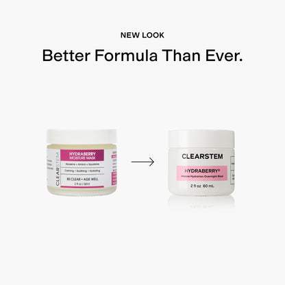 CLEARSTEM HYDRABERRY Hydrating Face Mask for Women - Night Mask for Sleeping for Women with Ceramides, Arnica & Magnesium PCA - Overnight Mask for Evening Hydration to Nourish & Protect Skin Barrier