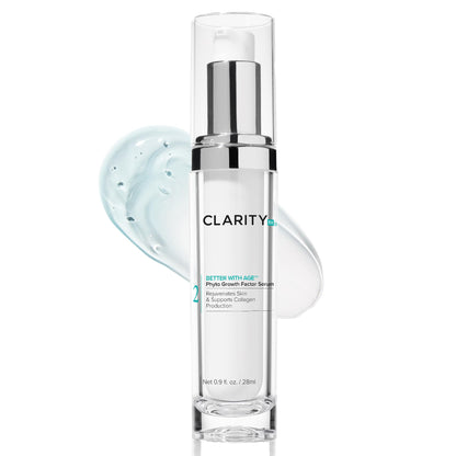 ClarityRx Better With Age Phyto Growth Factor Face Serum, 0.9 Fl Oz, Anti-Aging Hydrating Serum with Plant Stem Cells, Helps Support Collagen & Hyaluronic Acid Production, Visibly Smooths Fine Lines