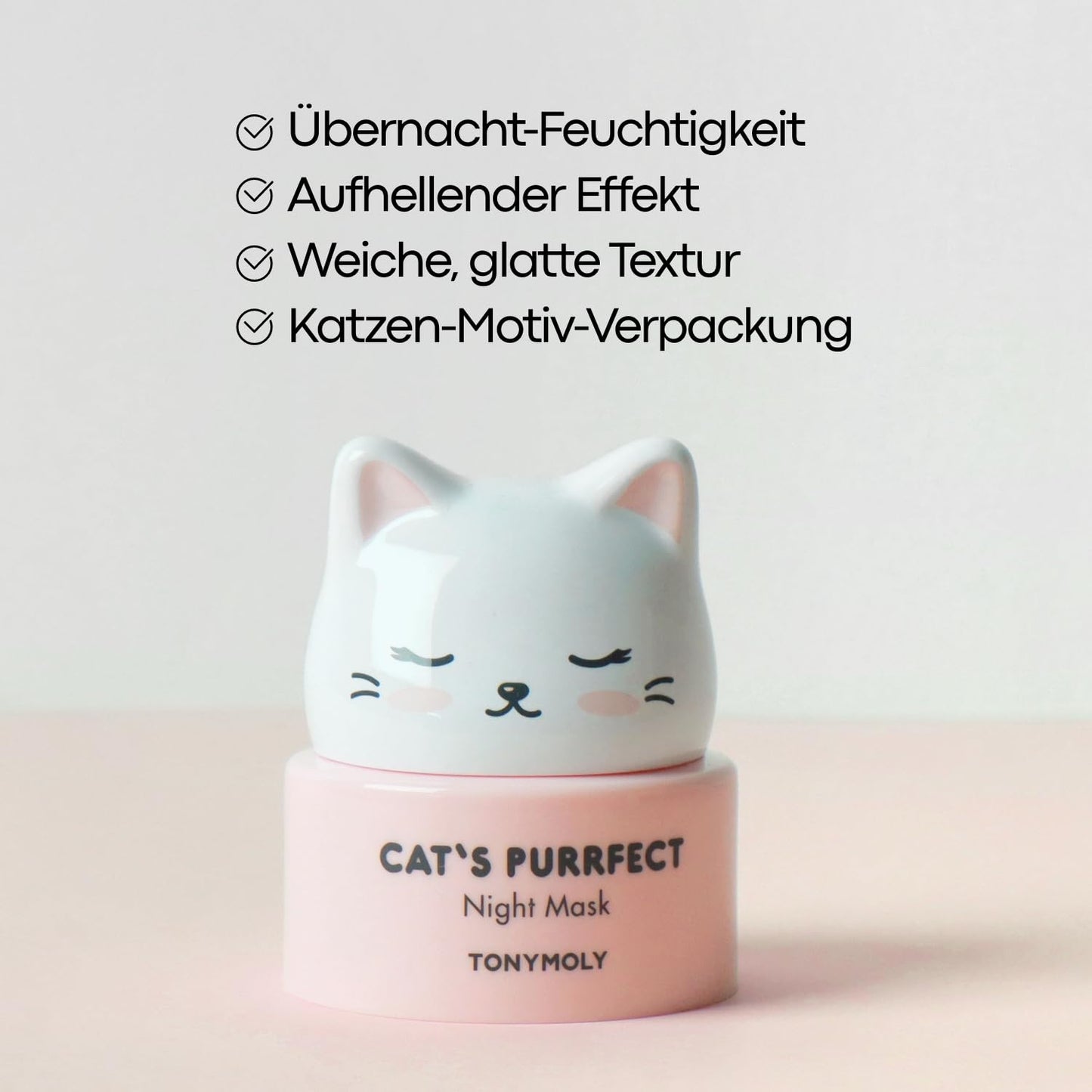 TONYMOLY Cat’s Purrfect Night Sleeping Mask – Hydrating Overnight Face Mask with Collagen & Botanical Extracts – Korean Skincare to Strengthen, Soften & Nourish Skin, 50g