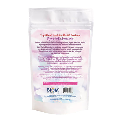 VagiBIOM® Feminine Care Suppositories – Intimate Moisturizing & Freshness Support - Lactobacillus + Prebiotics Formula 100% Vegan – No Parabens, No preservatives (15 Count)