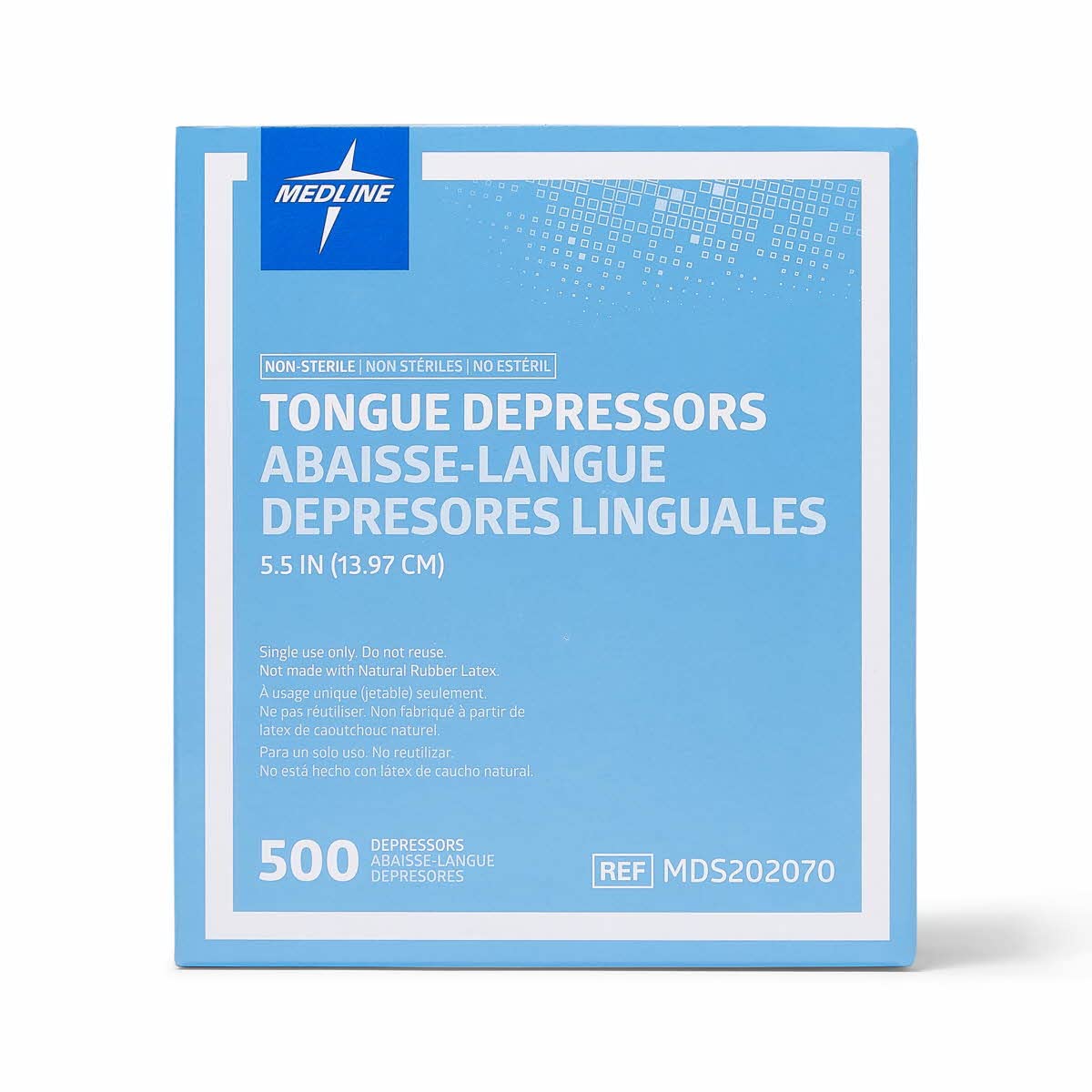 Medline Wood Tongue Depressors, Non-Sterile, 5.5 inch, 500 Count