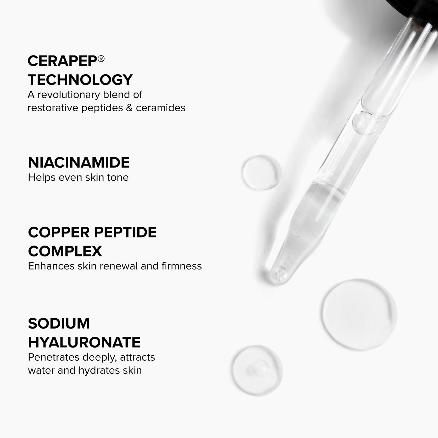 DRMTLGY Needle-less Serum - Anti-Aging Serum for Fine Lines & Wrinkles - Niacinamide with Potent Blend of Hyaluronic Acid, Peptides & Ceramides, 1 fl oz