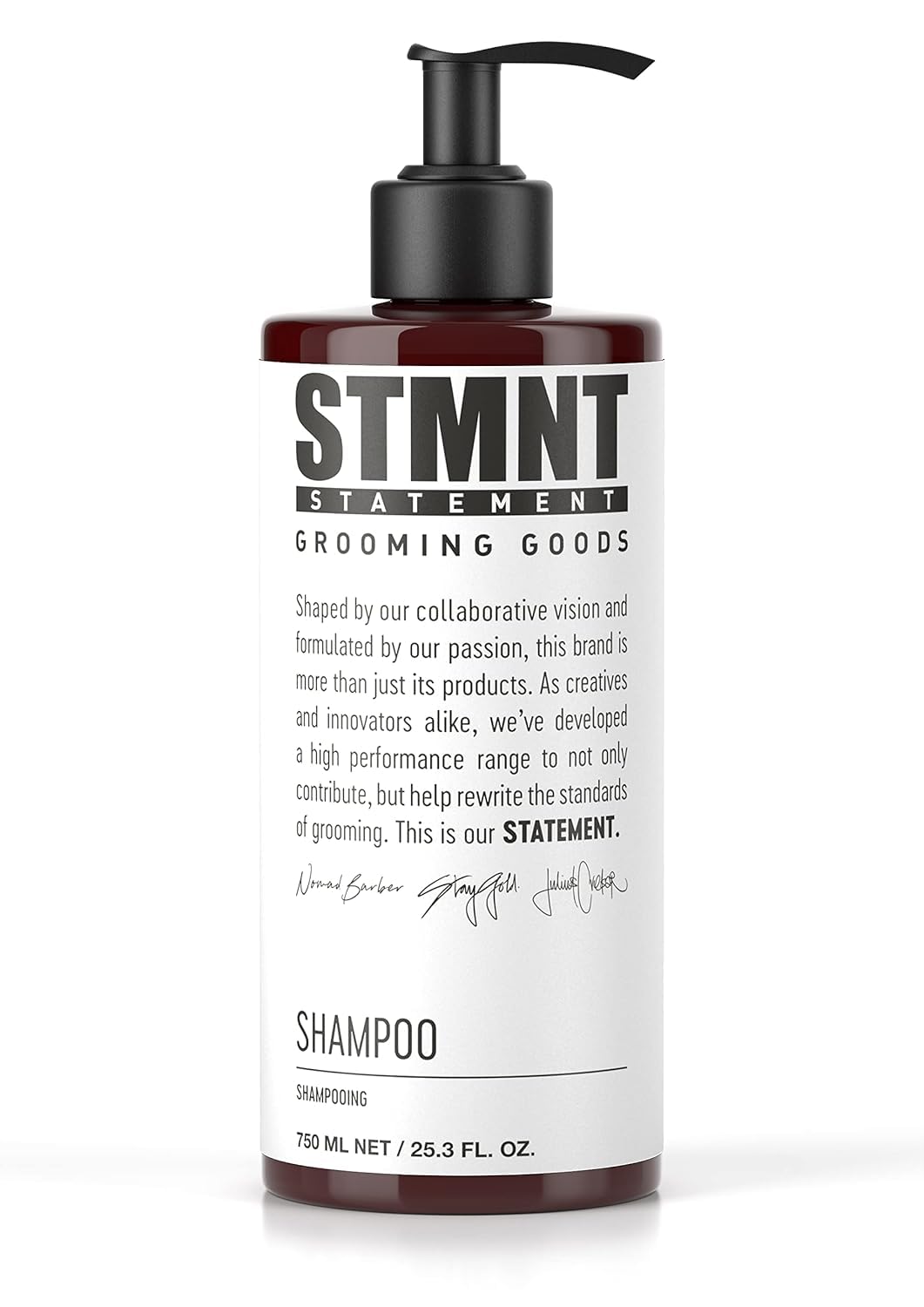 STMNT Grooming Goods Shampoo | SLS/SLES Sulfates Free | Activated Charcoal & Menthol | Removes Build Up | Fuller Feeling Hair