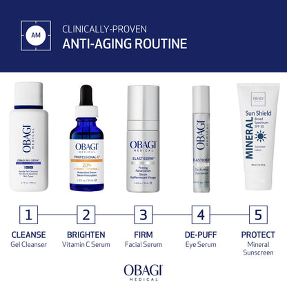 Obagi ELASTIDERM Facial Serum 1oz & Eye Serum .47oz Set – Clinically Proven to Firm Skin, Target Signs of Aging & De-Puff Eyes with Caffeine & Patented Bi-Mineral Contour Complex