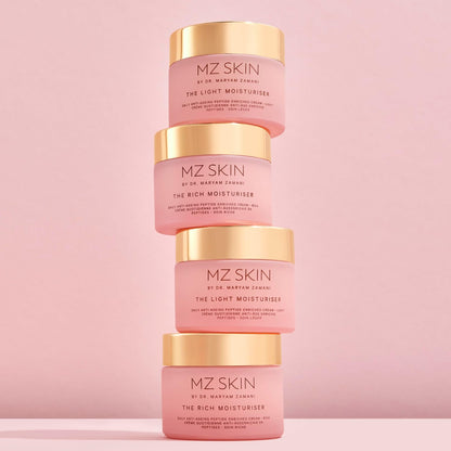 MZ SKIN The Light Moisturiser 1.69 fl oz | Hydrating Anti-Aging Face Cream with Hyaluronic Acid, Bio-Identical Collagen & Peptides | Oil-Free Feel, Firms & Brightens