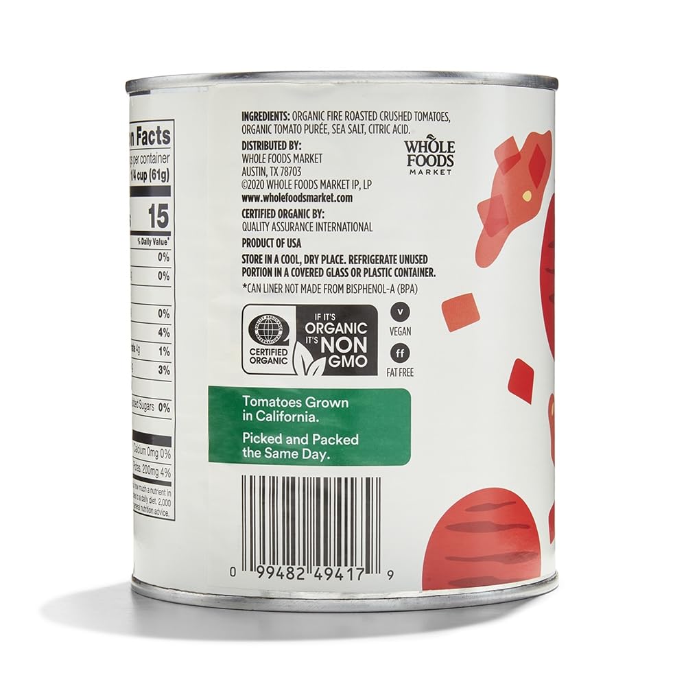 365 by Whole Foods Market, Organic Crushed Tomatoes, Fire Roasted, 28 Ounce