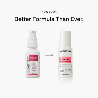CLEARSTEM BOUNCEBACK Radiant Facial Serum - Peptide Serum for Hydration & Smooth-Looking Skin with Tri-Peptides and Mango Fruit Extracts - Lightweight Formula for Softer and Balanced-Looking Skin