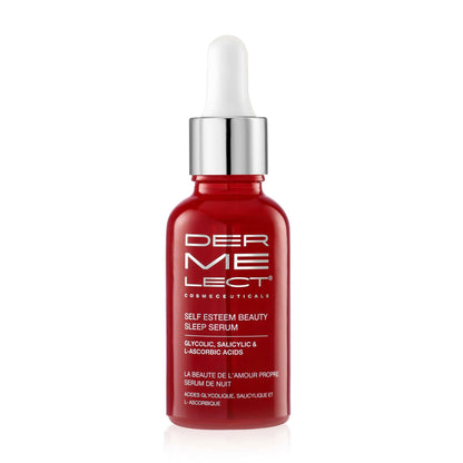 Dermelect Cosmeceuticals Self-Esteem Beauty Sleep Serum – Exfoliating Nighttime Treatment with Glycolic Acid, Salicylic Acid & Vitamin C – Enhances Skin Radiance & Smooths Texture – 1 oz