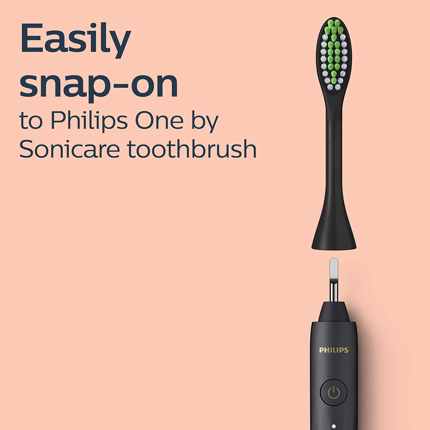 Philips One by Sonicare 2pk Brush Heads, Black BH1022/06