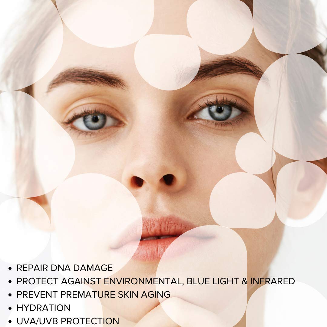 Priori Skincare Tetra Sunscreen Lotion Broad Spectrum SPF 55 Universal Skin Tint, Zinc Oxide Facial Sunscreen, Blue Light Protection, Antioxidant, Matte Finish 1.7 fl oz