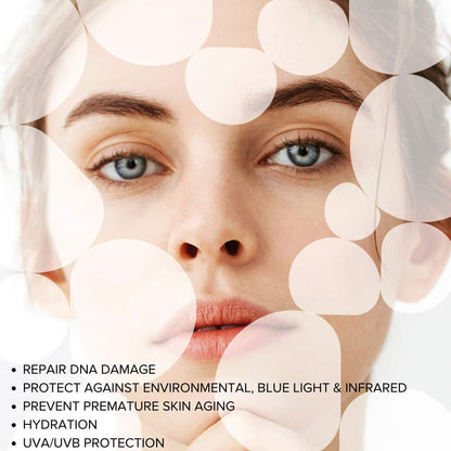 Priori Skincare Tetra Sunscreen Lotion Broad Spectrum SPF 55 Universal Skin Tint, Zinc Oxide Facial Sunscreen, Blue Light Protection, Antioxidant, Matte Finish 1.7 fl oz